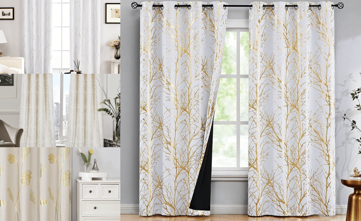 A Glittery Gold Rush 7 Bright White and Gold Curtains!